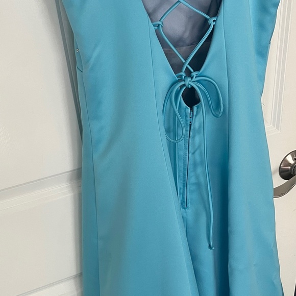 Zum Zum by Niki Livas Blue tie back rhinestone gown, bridesmaid prom Dress Sz 6 - Picture 8 of 11